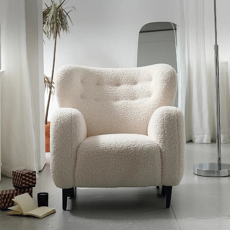 シープボア ステンレス製コンフォートチェア|おしゃれで居心地の良いインテリア家具 fjd-4747