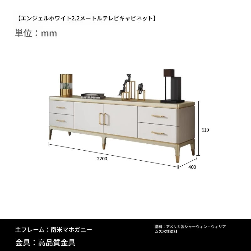 高級パイン材おしゃれTVキャビネット - 多層板デザイン、収納力抜群! fjfn-5278