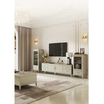 高級パイン材おしゃれTVキャビネット - 多層板デザイン、収納力抜群! fjfn-5278