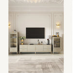 高級パイン材おしゃれTVキャビネット - 多層板デザイン、収納力抜群! fjfn-5278