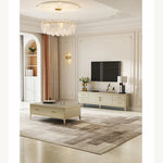 高級パイン材おしゃれTVキャビネット - 多層板デザイン、収納力抜群! fjfn-5278