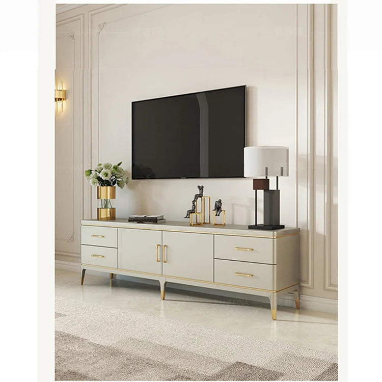 高級パイン材おしゃれTVキャビネット - 多層板デザイン、収納力抜群! fjfn-5278