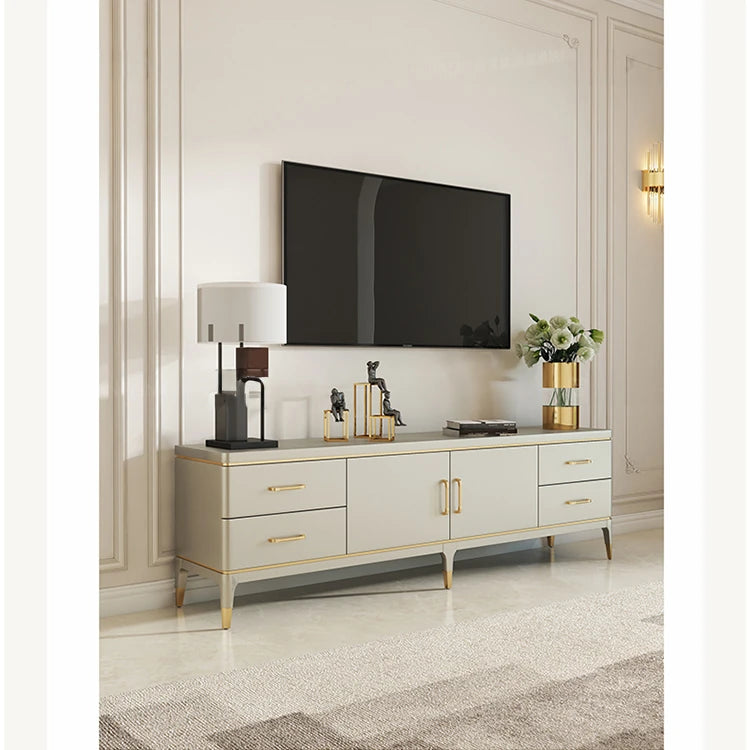 高級パイン材おしゃれTVキャビネット - 多層板デザイン、収納力抜群! fjfn-5278