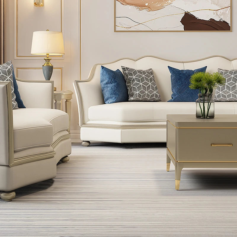 高級感溢れる無垢材ソファー|本革&PUレザー使用のエレガントデザイン【リビング家具】 fjfn-5281