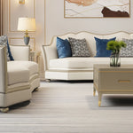 高級感溢れる無垢材ソファー|本革&PUレザー使用のエレガントデザイン【リビング家具】 fjfn-5281