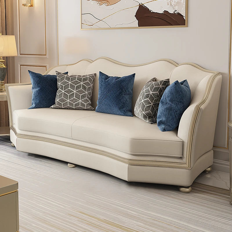 高級感溢れる無垢材ソファー|本革&PUレザー使用のエレガントデザイン【リビング家具】 fjfn-5281