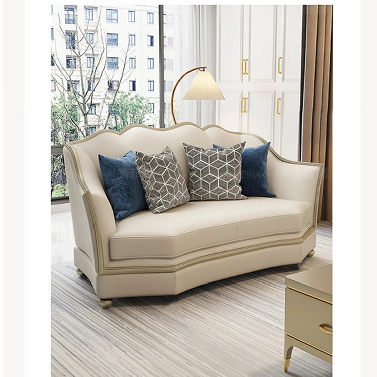 高級感溢れる無垢材ソファー|本革&PUレザー使用のエレガントデザイン【リビング家具】 fjfn-5281