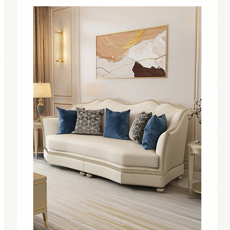 高級感溢れる無垢材ソファー|本革&PUレザー使用のエレガントデザイン【リビング家具】 fjfn-5281