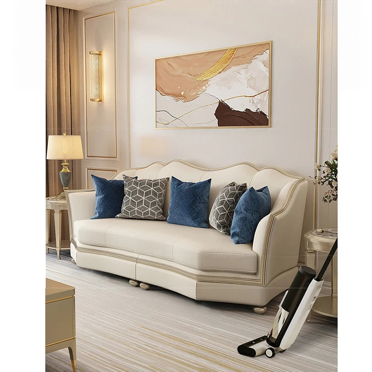 高級感溢れる無垢材ソファー|本革&PUレザー使用のエレガントデザイン【リビング家具】 fjfn-5281