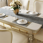 高級感漂う大理石無垢材テーブル - エレガントなダイニング家具で家族や友人との特別な時間を演出 fjfn-5282