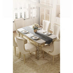 高級感漂う大理石無垢材テーブル - エレガントなダイニング家具で家族や友人との特別な時間を演出 fjfn-5282