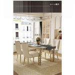 高級感漂う大理石無垢材テーブル - エレガントなダイニング家具で家族や友人との特別な時間を演出 fjfn-5282