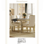 高級感漂う大理石無垢材テーブル - エレガントなダイニング家具で家族や友人との特別な時間を演出 fjfn-5282