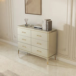 パイン多層板製 シンプルモダンキャビネット 6段引き出し収納 おしゃれインテリア家具 fjfn-5285