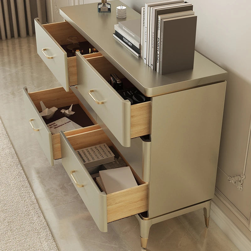 パイン多層板製 シンプルモダンキャビネット 6段引き出し収納 おしゃれインテリア家具 fjfn-5285