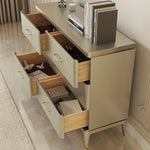 パイン多層板製 シンプルモダンキャビネット 6段引き出し収納 おしゃれインテリア家具 fjfn-5285