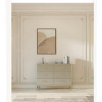 パイン多層板製 シンプルモダンキャビネット 6段引き出し収納 おしゃれインテリア家具 fjfn-5285