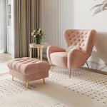 【おしゃれなピンクソファー】無垢材とステンレスの高品質仕上げ|洗練されたデザインでリビングを華やかに fjfn-5289
