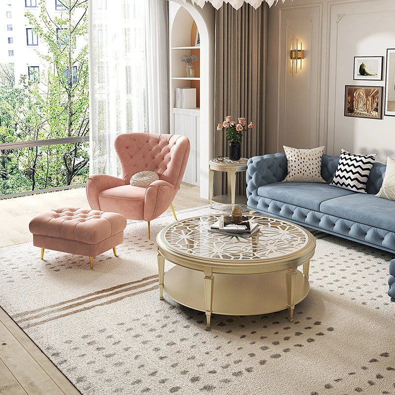 【おしゃれなピンクソファー】無垢材とステンレスの高品質仕上げ|洗練されたデザインでリビングを華やかに fjfn-5289