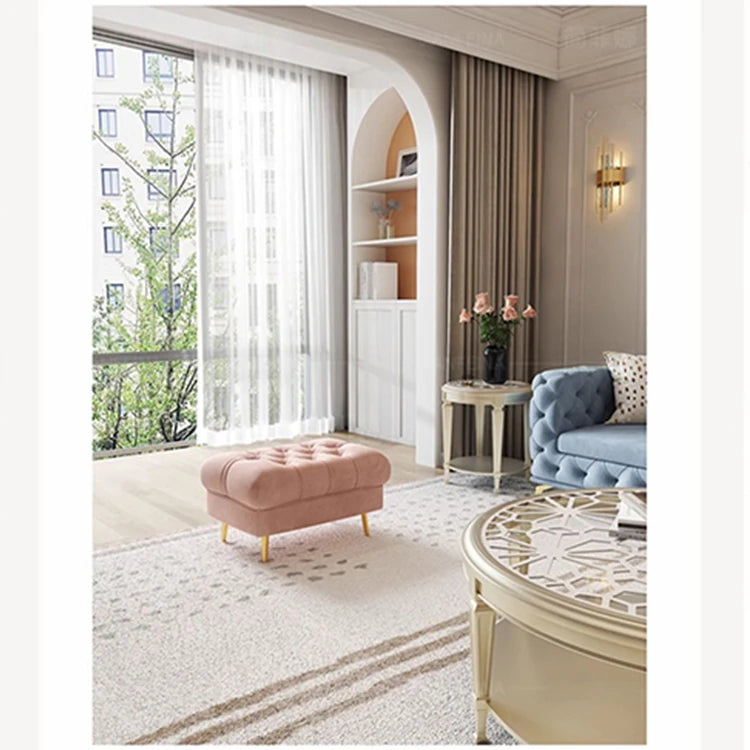 【おしゃれなピンクソファー】無垢材とステンレスの高品質仕上げ|洗練されたデザインでリビングを華やかに fjfn-5289