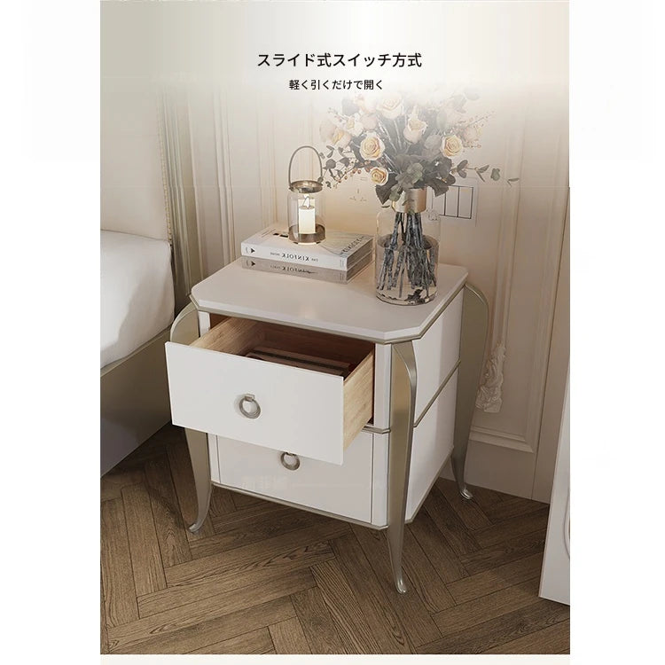 高級感溢れる無垢材ナイトテーブル - おしゃれなデザインでお部屋を彩る収納家具 fjfn-5290