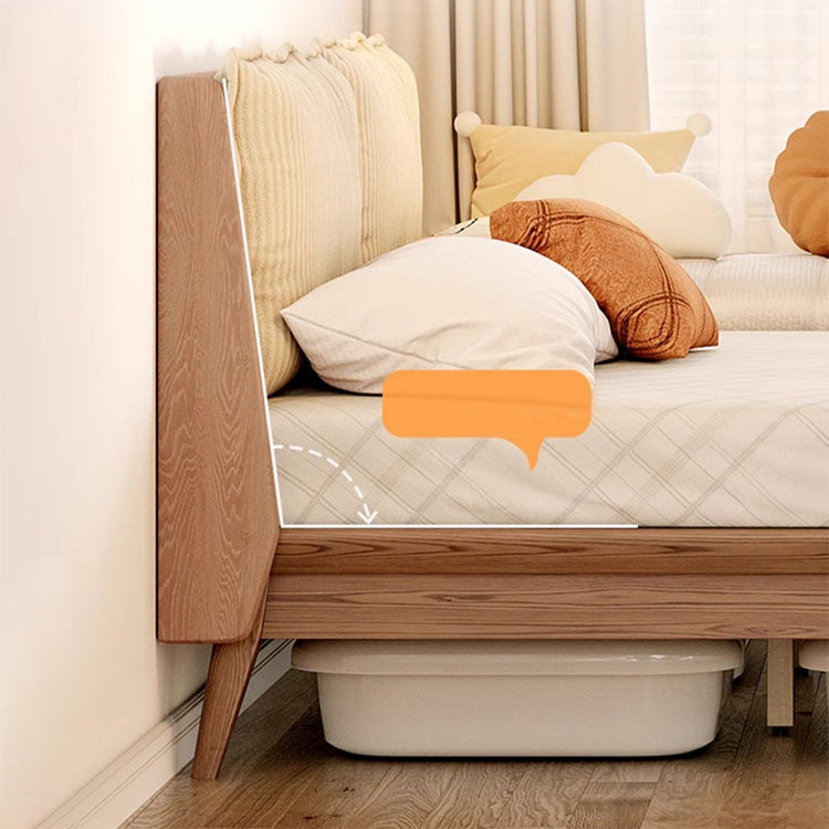 アッシュ材とパインの組み合わせ!ラグジュアリーな多層板ダウンベッド - 快適なシリコンフィルとコーデュロイ仕上げ fjjj-1660