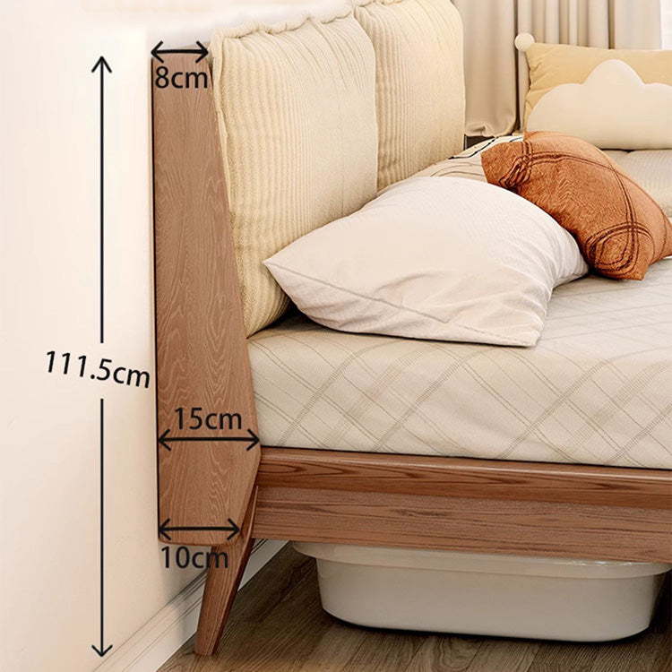 アッシュ材とパインの組み合わせ!ラグジュアリーな多層板ダウンベッド - 快適なシリコンフィルとコーデュロイ仕上げ fjjj-1660