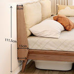 アッシュ材とパインの組み合わせ!ラグジュアリーな多層板ダウンベッド - 快適なシリコンフィルとコーデュロイ仕上げ fjjj-1660