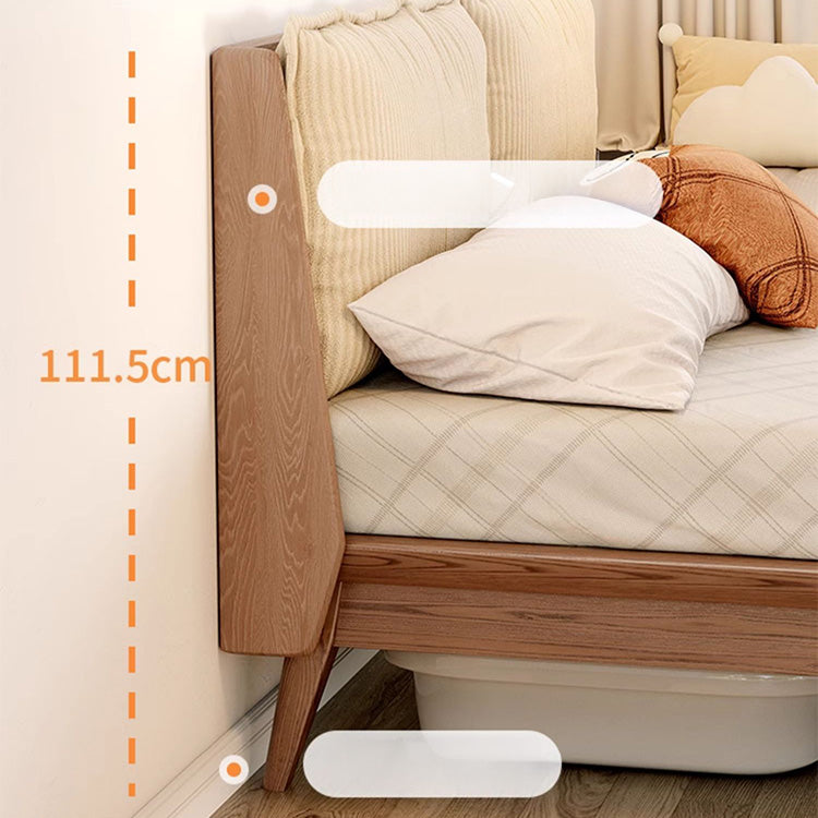 アッシュ材とパインの組み合わせ!ラグジュアリーな多層板ダウンベッド - 快適なシリコンフィルとコーデュロイ仕上げ fjjj-1660