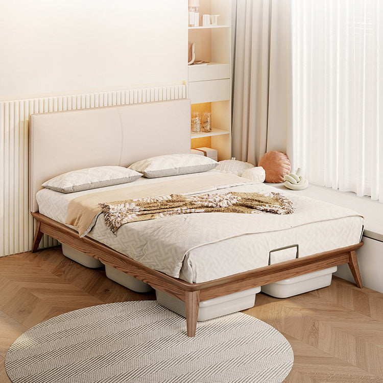 【極上の寛ぎ】アッシュ?パイン材使用 高級本革&合成皮革ベッド fjjj-1662