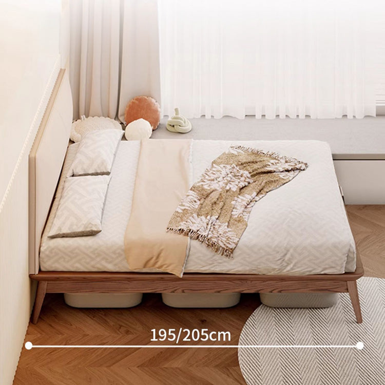 【極上の寛ぎ】アッシュ?パイン材使用 高級本革&合成皮革ベッド fjjj-1662