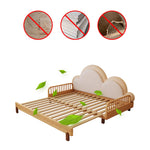 【高級ベッド】無垢材ケヤキとエアレザー使用!快適睡眠で至福のひとときを fjnl-1603