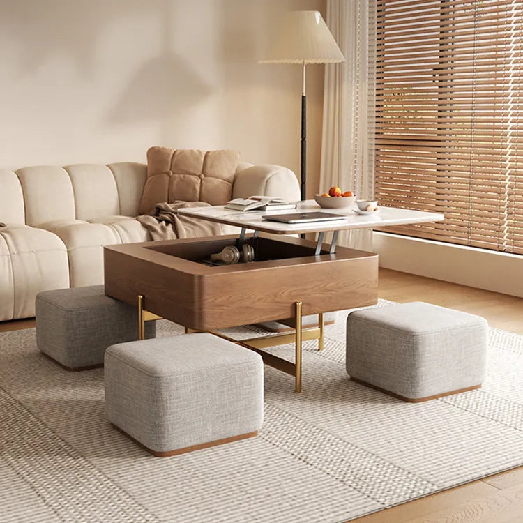 リビングに最適!セラミック&ステンレス製モダンセンターテーブル fjnl-2452