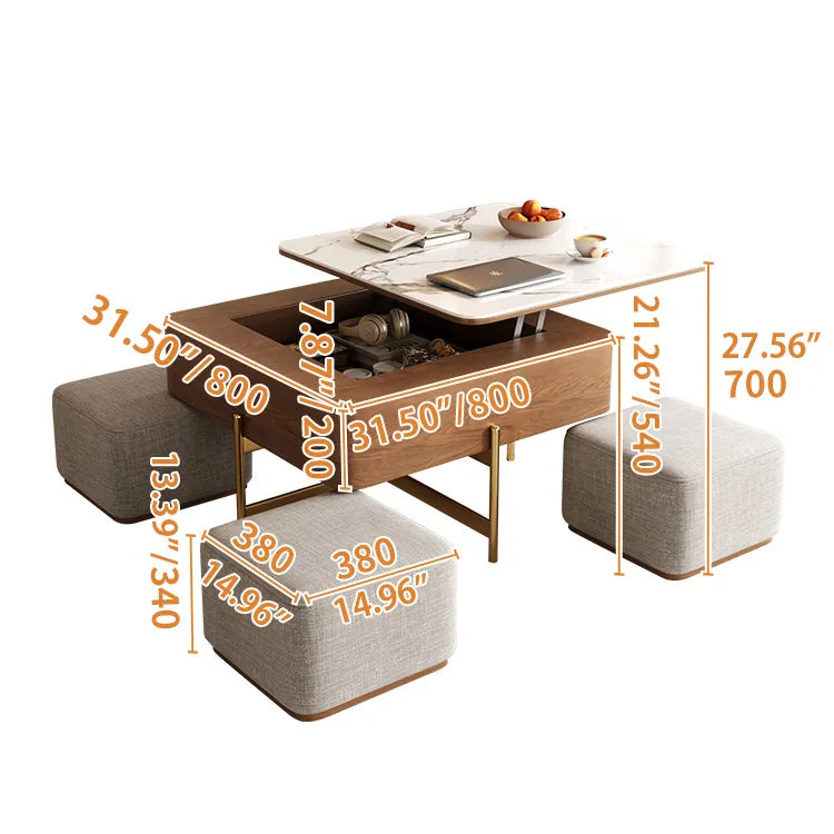 リビングに最適!セラミック&ステンレス製モダンセンターテーブル fjnl-2452