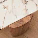 モダンデザインの大理石&アッシュ材センターテーブル - シンプルでラグジュアリーなリビングに最適 fjnw-4534