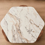 モダンデザインの大理石&アッシュ材センターテーブル - シンプルでラグジュアリーなリビングに最適 fjnw-4534