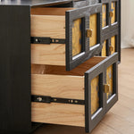 高級感漂うパイン材&銅製ナイトテーブル - 魅力的なシルク仕上げデザイン fjnw-4542