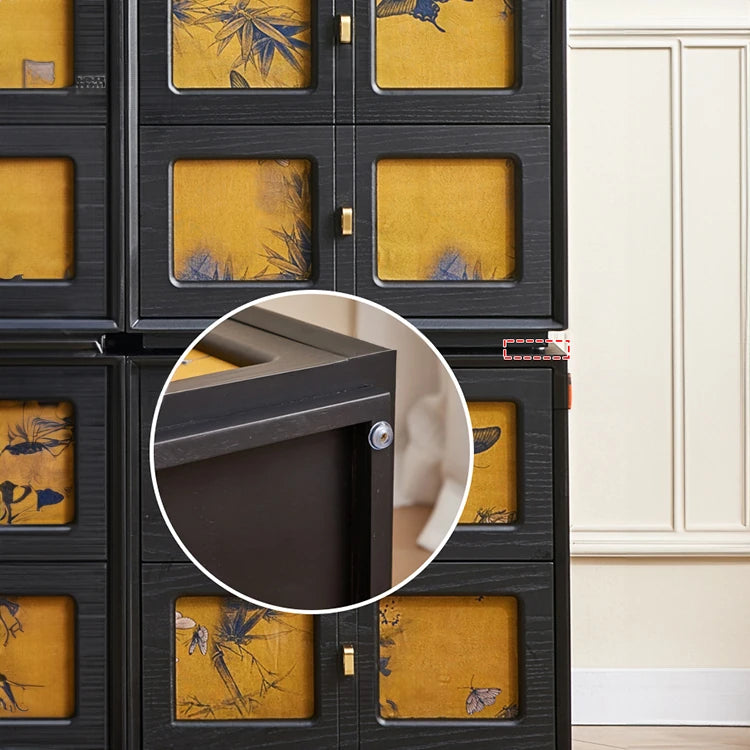 パイン材と銅の多層板を使用した和風テレビ台シルクデザイン fjnw-4544