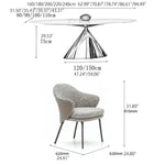 ラグジュアリーなデザイン!セラミック&ステンレス 大理石テーブル - 洗練されたダイニングを演出 fjx-2639