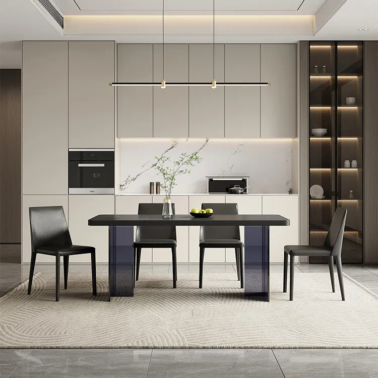 モダンデザインのセラミックテーブル - 高性能多層板&アクリル仕上げ、上質な空間を演出 fjx-2641
