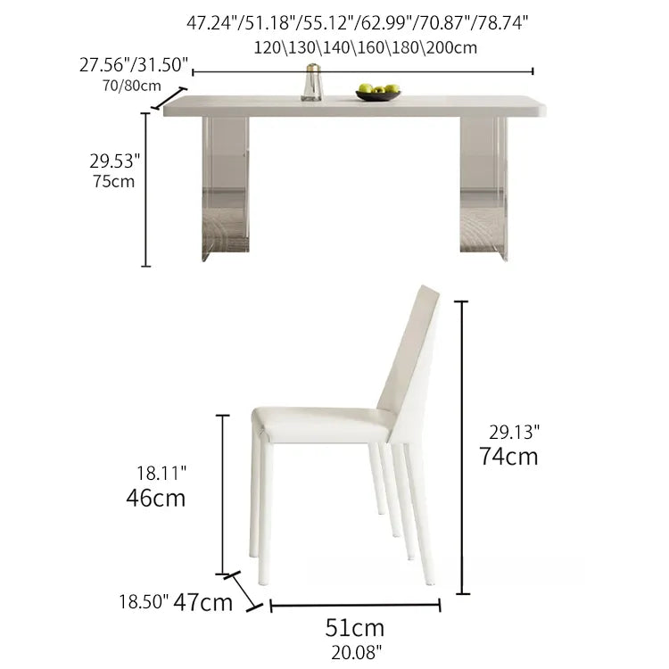 モダンデザインのセラミックテーブル - 高性能多層板&アクリル仕上げ、上質な空間を演出 fjx-2641