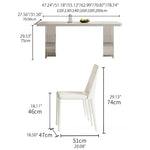 モダンデザインのセラミックテーブル - 高性能多層板&アクリル仕上げ、上質な空間を演出 fjx-2641