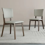 PUレザーと無垢材の北欧風チェア - スタイリッシュなダイニングに最適! fjx-2653