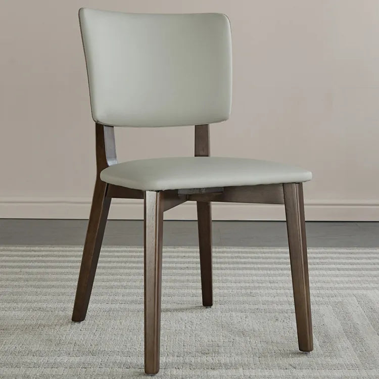 PUレザーと無垢材の北欧風チェア - スタイリッシュなダイニングに最適! fjx-2653