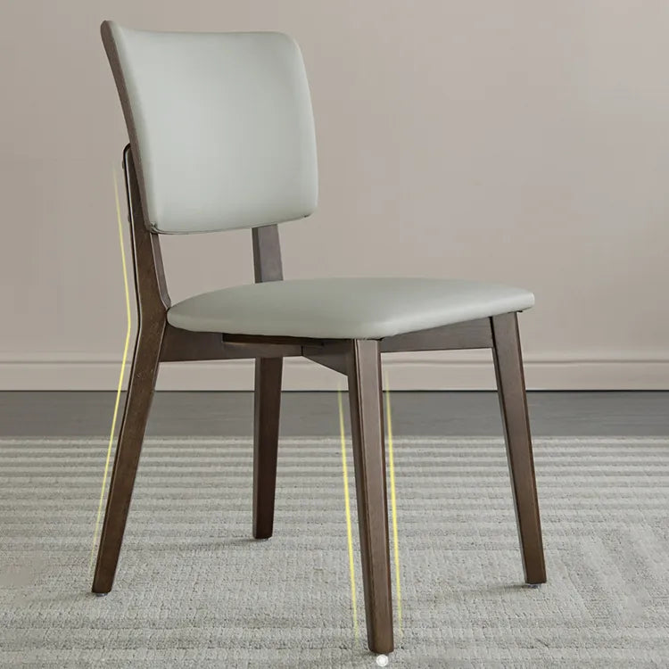 PUレザーと無垢材の北欧風チェア - スタイリッシュなダイニングに最適! fjx-2653