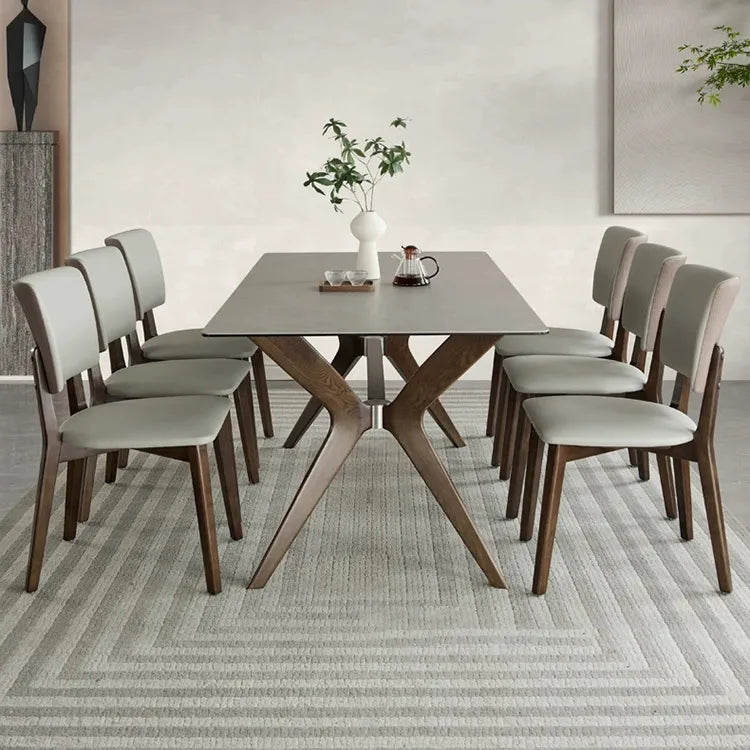 PUレザーと無垢材の北欧風チェア - スタイリッシュなダイニングに最適! fjx-2653