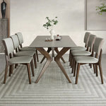 PUレザーと無垢材の北欧風チェア - スタイリッシュなダイニングに最適! fjx-2653