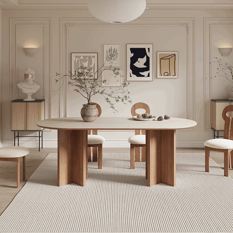 無垢材とセラミックを融合したエレガントなダイニングテーブル fjx-2664