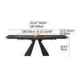 モダンデザインのセラミックアルミ製ダイニングテーブル | インテリアに高級感をプラス! fjx-2669