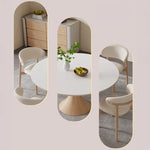 アッシュ材とセラミックのエレガントなラウンドテーブル - モダンなインテリアの中心に! fjx-2671